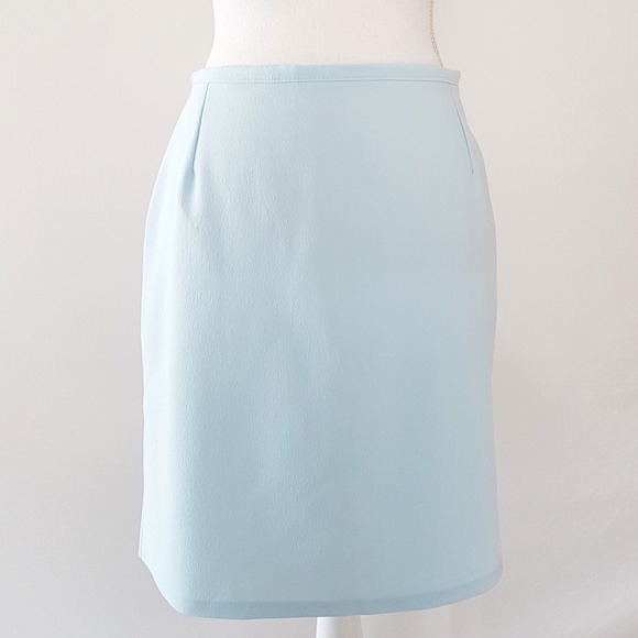 Light Blue Pencil Skirt with Side Slits - Picture 2 of 5